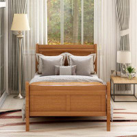 Red Barrel Studio Wood Sleigh Bed Twin Bed Frame