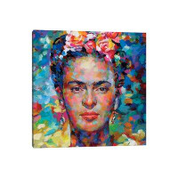 East Urban Home Frida Kahlo by Leon Devenice - Wrapped Canvas