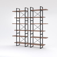 17 Stories 17 Storeys Antique Walnut Colour Display And Storage Bookcase