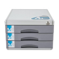 Inbox Zero 3-Tier Aluminum Alloy File Desktop Drawer Organizer W/ Lock