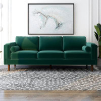 Everly Quinn Jaylee 86'' Luxury Modern Velvet Sofa Couch