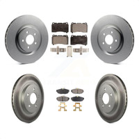 Front Rear Coated Disc Brake Rotors And Ceramic Pads Kit For Ford Mustang KGT-100698