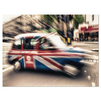 Design Art UK Cab in London - Wrapped Canvas Photograph Print