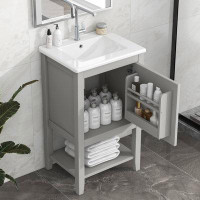 Himimi 20" Bathroom Vanity With Sink, Bathroom Cabinet With Soft Closing Door, Storage Rack And Open Shelf