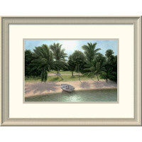 Global Gallery 'Lakeside Palms' by Diane Romanello Framed Painting Print
