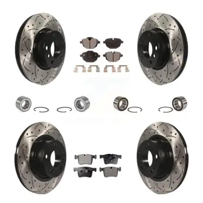 Front Rear Bearings Coated Disc Brake Rotors And Semi-Metallic Pads Kit (10Pc) For BMW X3 KBB-107423