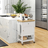Kitchen Cart 25" x 15.7" x 35.4" White