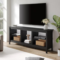Ebern Designs Classic TV Stand For 75 Inch TV With 6 Cubby, Antique Black