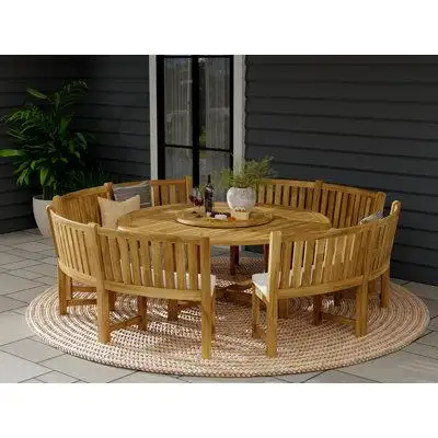 Masterfully crafted with traditional methods for long-lasting durability this round wood dining tabl...
