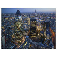Made in Canada - Design Art 'London Skyline at Sunset Cityscape' Photograph on Canvas