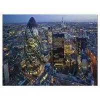Made in Canada - Design Art 'London Skyline at Sunset Cityscape' Photograph on Canvas