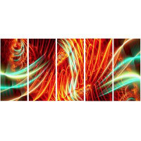 Made in Canada - Design Art Metal 'Light Show Abstract' 5 Piece Graphic Art Set