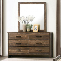 Millwood Pines Bleboo 6-drawer Dresser With Mirror