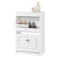 Joss & Main 2 Flip-Drawers Slim Shoe Cabinet for Entryway and Hallway