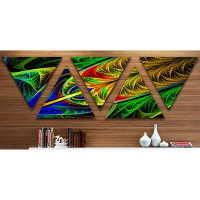 Made in Canada - East Urban Home 'Stained Glass with Glowing Designs' 5 Piece Graphic Art Print Set on Canvas
