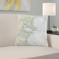 East Urban Home Rye Harbour, NH Nautical Map Noncorded Indoor/Outdoor Pillow 18x18