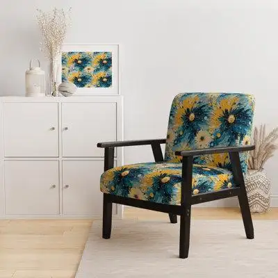 Design Art Popart Digital Doodle Explosion - Upholstered Modern Arm Chair