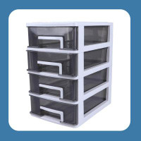 Inbox Zero Drawer Plastic Storage Desktop Plastic Drawer Drawer Organizer 4 Tier Drawer Unit File Storage Cabinet For Ho