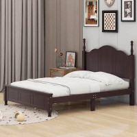 Alcott Hill Queen Size Wood Platform Bed Frame,Retro Style Platform Bed With Wooden Slat Support