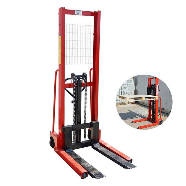 .Manual Walkie Pallet Stacker Hydraulic Stacker Forklift 2200 lbs Capacity 63inch Lift Height for Pallet Lifting#153162 in Other Business & Industrial in Toronto (GTA)