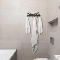 FERACT Towel Rack with 6 Hooks, Towel Holder Wall Mount Bathroom Organizer