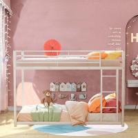 Isabelle & Max™ Lits superposés en métal pour enfants, lits superposés simple au-dessus de simple, profil bas, lit super
