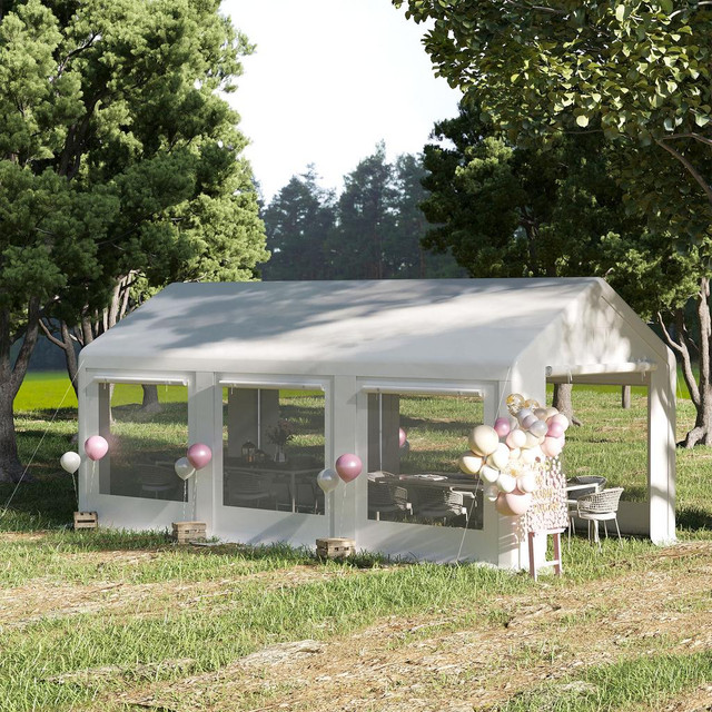 Party Canopy 19.5'x9.7'x9.2' White in Patio & Garden Furniture