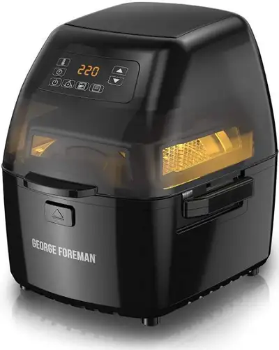 GEORGE FOREMAN® TWIST N' CRISP PREMIUM AIR FRYER INCLUDES ROTATING BASKET THAT LETS YOU AIR FRY A WH...