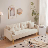 Mercer41 Yezda 70-inch Velvet Upholstered Sofa: Modern 3-seater With Pillows For Living Spaces - Video