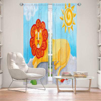 East Urban Home Lined Window Curtains 2-panel Set for Window Size by nJoy Art - Lion