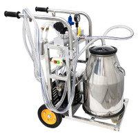 25L Oil-Free Vacuum Pump Milking Machine Stainless Steel Bucket Milker Cows Goats 170662