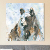 Ivy Bronx 'Black Bear on Blue' Painting Print on Wrapped Canvas