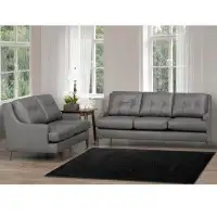 Latitude Run® Vecchio Leather Upholstered Sofa And Loveseat