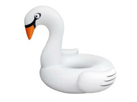 NEW INFLATABLE WHITE SWAN SWIMMING POOL RING FLOAT 53 IN 711SRF