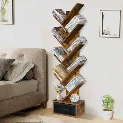 Perfectly Fits Your Room: The rustic tree shaped shelves for an old-time classic with an attractive...