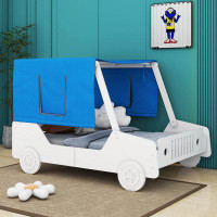 Latitude Run® Full Size Car Shaped Bed With Tents
