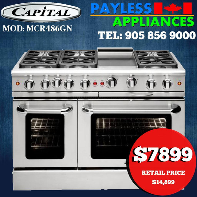 Capital MCR486GN Precision Series 48 Inch Gas Freestanding Range in Stoves, Ovens & Ranges in Oshawa / Durham Region