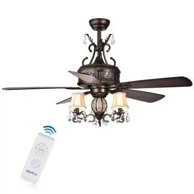 Astoria Grand 52" Wegate 5 - Blade Ceiling Fan with Remote Control and Light Kit Included