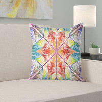 East Urban Home Designart 'Multi Colour Fractal Circles and Waves' Abstract Throw Pillow