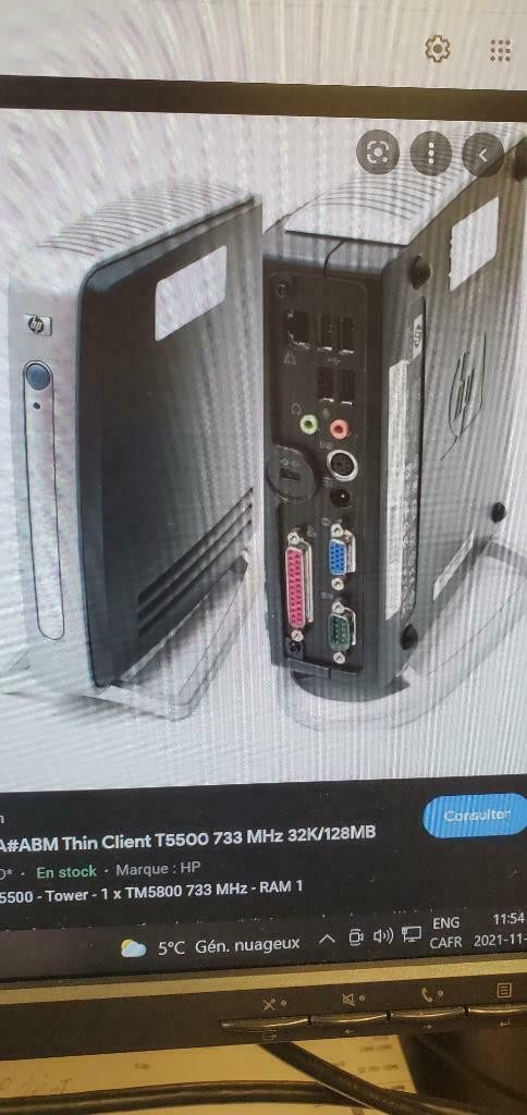 HP Evo T5500 Tc 733Mhz 32MB/128MB Cen/IE Thin Client Terminal System  DC641A#ABA in Servers