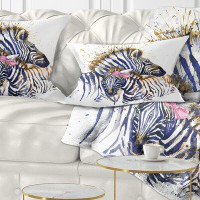 Made in Canada - East Urban Home Zebra Watercolor Leftwards Rectangular Pillow Cover & Insert