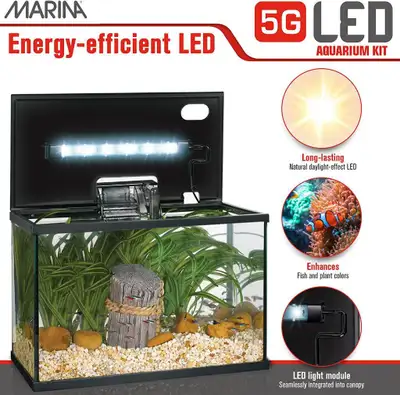 SPECIAL DISCOUNT TODAY! Marina LED Aquarium Kit - Complete Setup, Stylish Design, FREE Fast Delivery