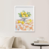 SIGNLEADER Picnic Table Citrus Lemon On Plate Floral Botanical Wall Pictures Nature Wilderness Bathroom Decor