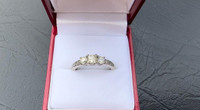 #387 - 14k White Gold, .83 Carat Natural Diamond Ring, Size 8