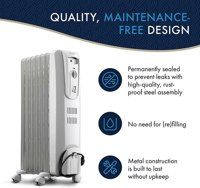 HUGE Discount Today! De'Longhi Oil-Filled Radiator Space Heater, Full Room Quiet 1500W| FAST, FREE Delivery to Your Home in Heaters, Humidifiers & Dehumidifiers - Image 2