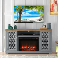 Red Barrel Studio TV Stand for TVs up to 65" with Fireplace Included