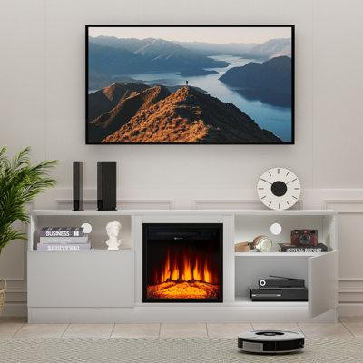 Ivy Bronx Jeromey TV Stand for TVs up to 65" with Electric Fireplace Included in TV Tables & Entertainment Units