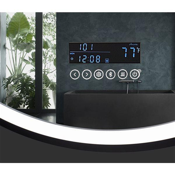 Ancerre Designs Cirque 30-in LED Lighted Fog Free Round Bathroom Mirror with Bluetooth  ANC in Floors & Walls - Image 3