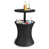Ivy Bronx Outdoor Patio Furniture And Hot Tub Side Table With 7.5 Gallon Beer And Wine Cooler