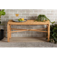 Bayou Breeze Modern And Contemporary Entryway Doorway Hallway NATURAL BROWN RATTAN ACCENT Bench